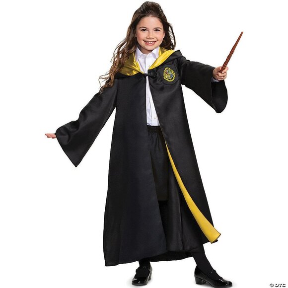 Harry Potter Hogwarts Kids Costume 7-8 Robe House Crests Hufflepuff Disguise - Picture 4 of 8